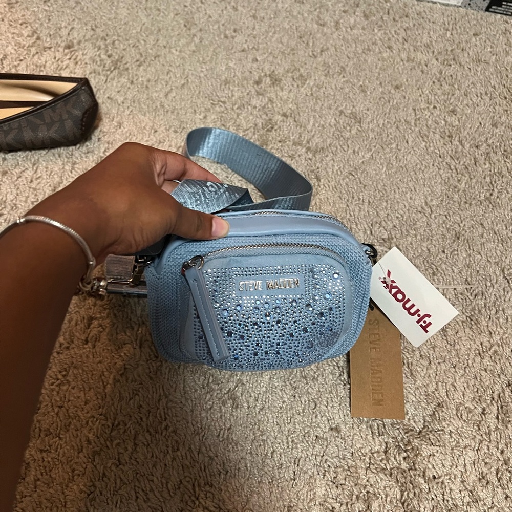 Steve Madden Blue Crossbody Bag with Adjustable Strap